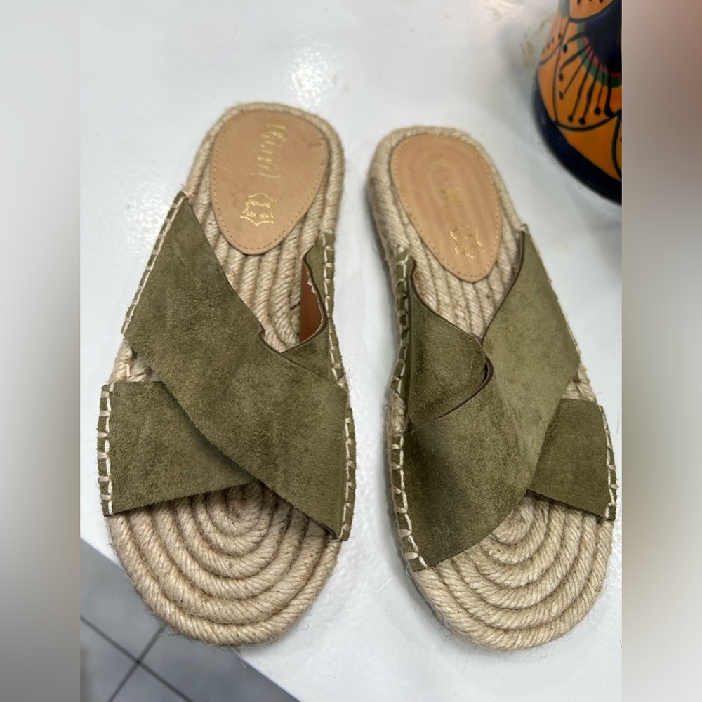 Mi.iM Olive Green Espadrille Women’s Slide Sandals